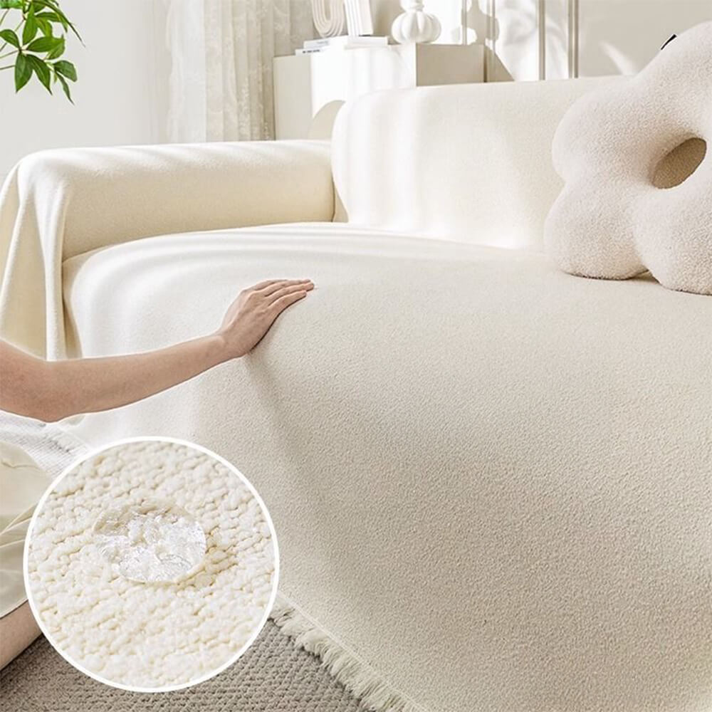 Funda de sofá de peluche teddy suave e impermeable