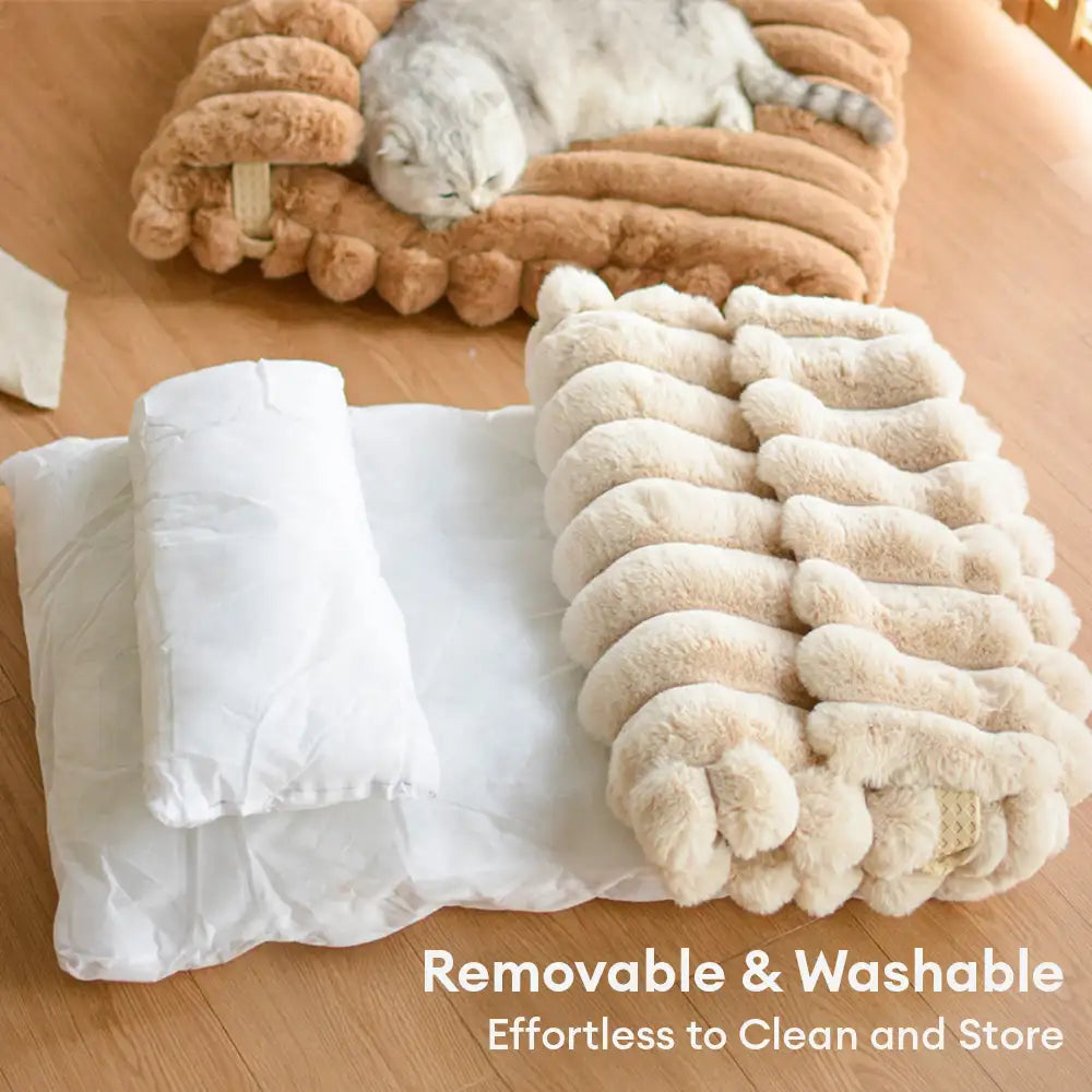 Softness Faux Rabbit Fur Warming Pillow Dog Bed - Cozy Cloud