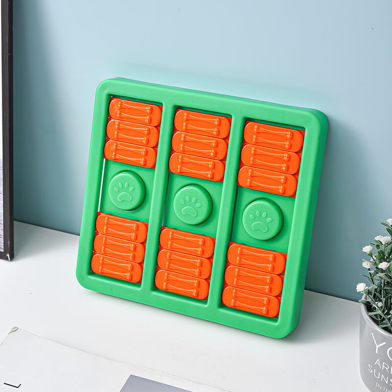 Juguete puzzle para perros de alimentación lenta interactivo en forma de cuadrado
