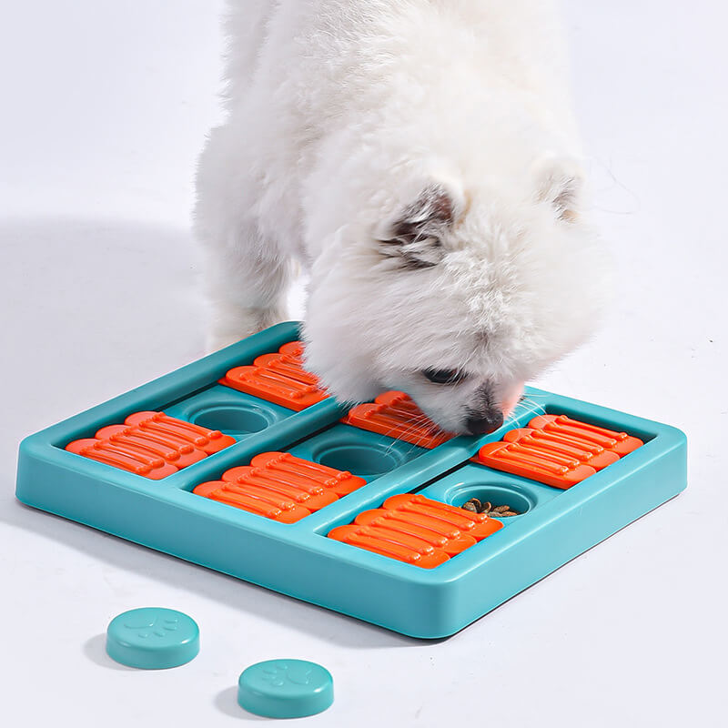 Juguete puzzle para perros de alimentación lenta interactivo en forma de cuadrado