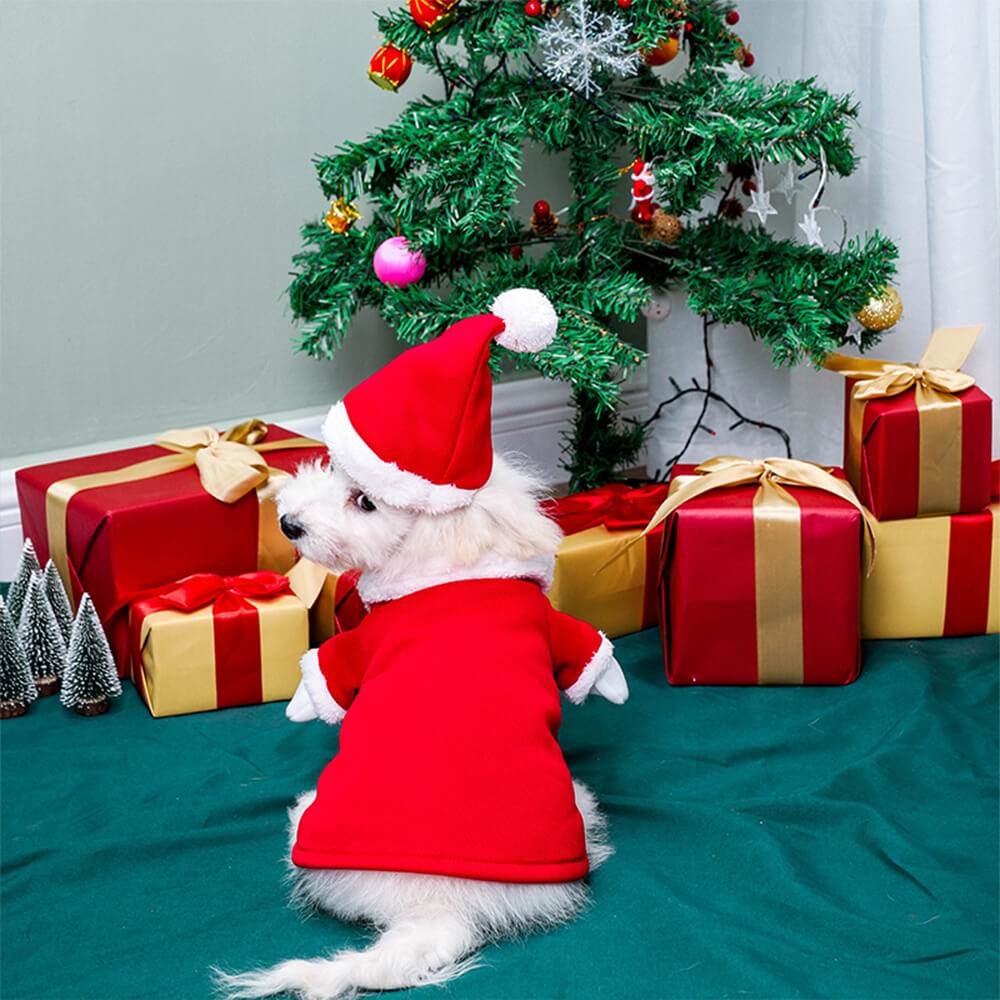 Disfraz de Papá Noel estereoscópico para Navidad, sombrero, disfraz de perro