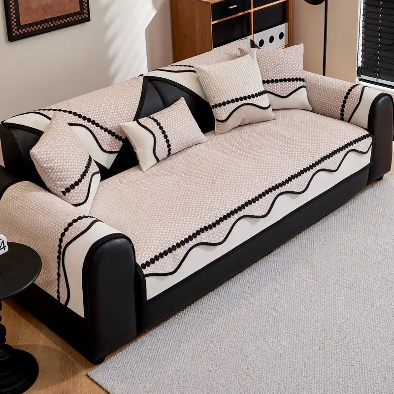 Cubierta de sofá antidesgarro de chenilla elegante para protección de muebles