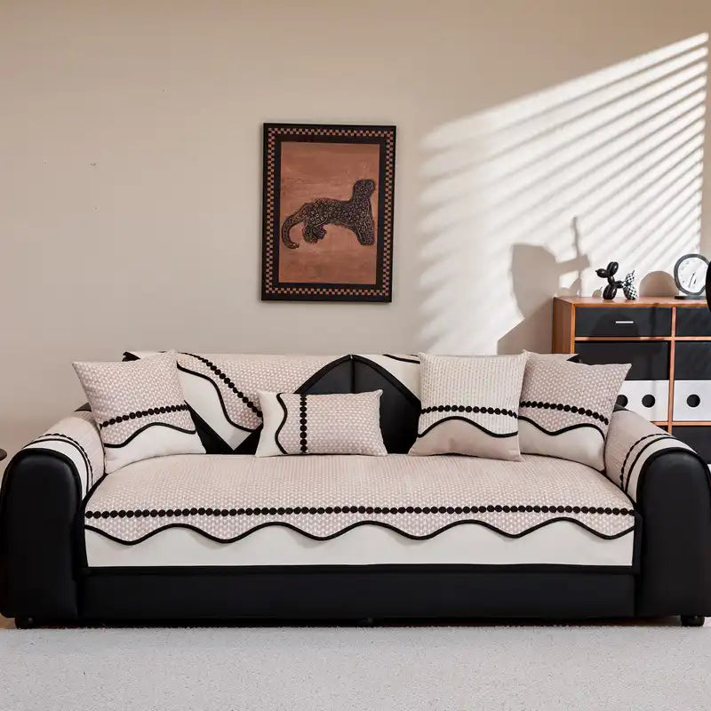 Funda de sofá antirayaduras de chenilla elegante para protección de muebles
