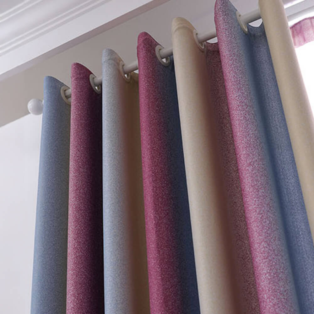 Cortinas opacas con rayas degradadas y estilo mediterráneo