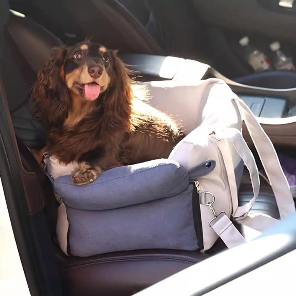 Bolsa de viaje de doble propósito con forro grueso para centro de consola y asiento para perro en el coche