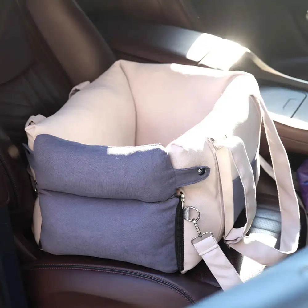 Bolsa de viaje de doble propósito con forro grueso para centro de consola y asiento para perro en el coche