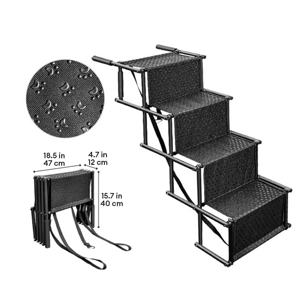 Escalera de coche para perros portátil plegable de 4 pasos antideslizante