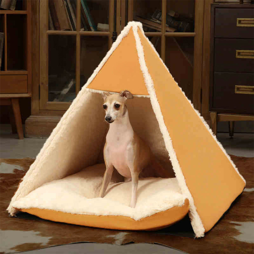 Tienda de campaña triangular para perros y gatos, cálida y agradable para la piel