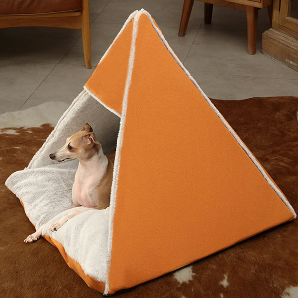 Tienda de campaña triangular para perros y gatos, cálida y agradable para la piel