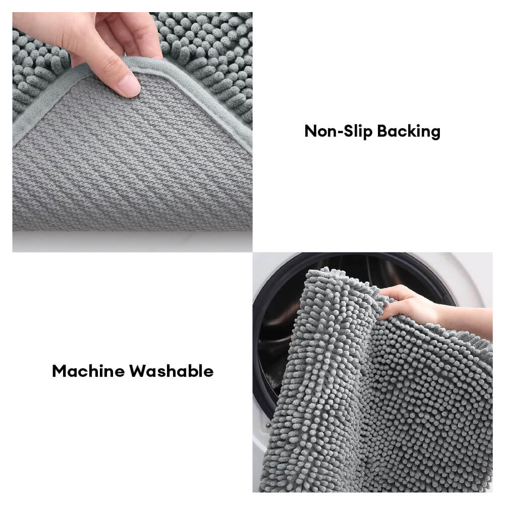 Alfombra de puerta de chenille ultra absorbente de chenille para patas de perros fangosas