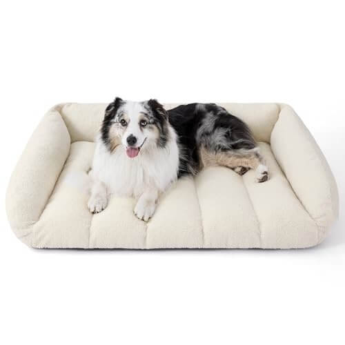 Sofá cama ortopédico para perros, cálido, lavable y ultra suave de vellón sintético Sherpa