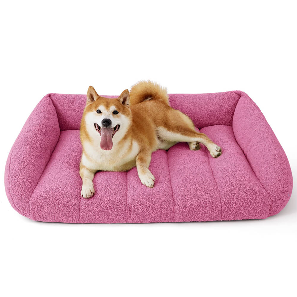 Sofá cama ortopédico para perros, cálido, lavable y ultra suave de vellón sintético Sherpa