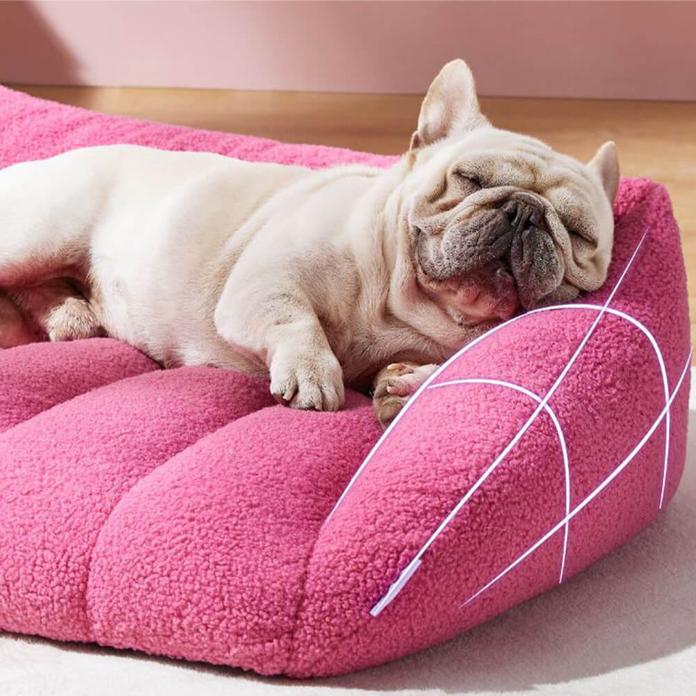 Sofá cama ortopédico para perros, cálido, lavable y ultra suave de vellón sintético Sherpa