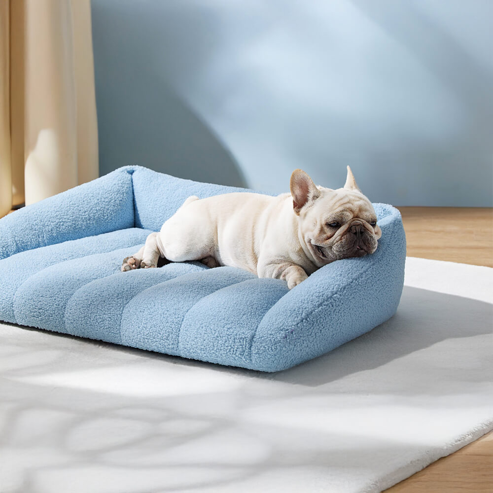 Sofá cama ortopédico para perros, cálido, lavable y ultra suave de vellón sintético Sherpa