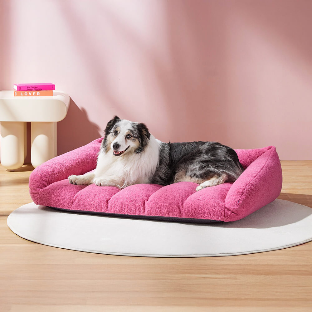 Sofá cama ortopédico para perros, cálido, lavable y ultra suave de vellón sintético Sherpa