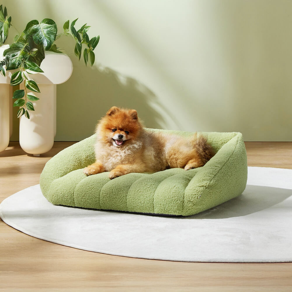 Sofá cama ortopédico para perros, cálido, lavable y ultra suave de vellón sintético Sherpa