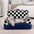 Sofá cama vintage a cuadros lavable y relajante para perros y gatos
