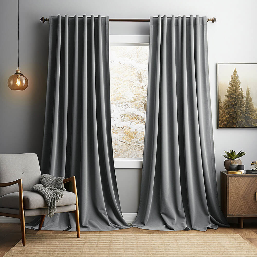 Cortinas opacas con aislamiento térmico de terciopelo sólido vintage