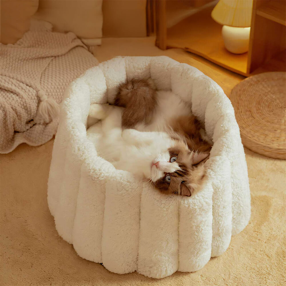 Cama semicerrada multiusos para gatos, cálida y agradable para la piel, con soporte completo