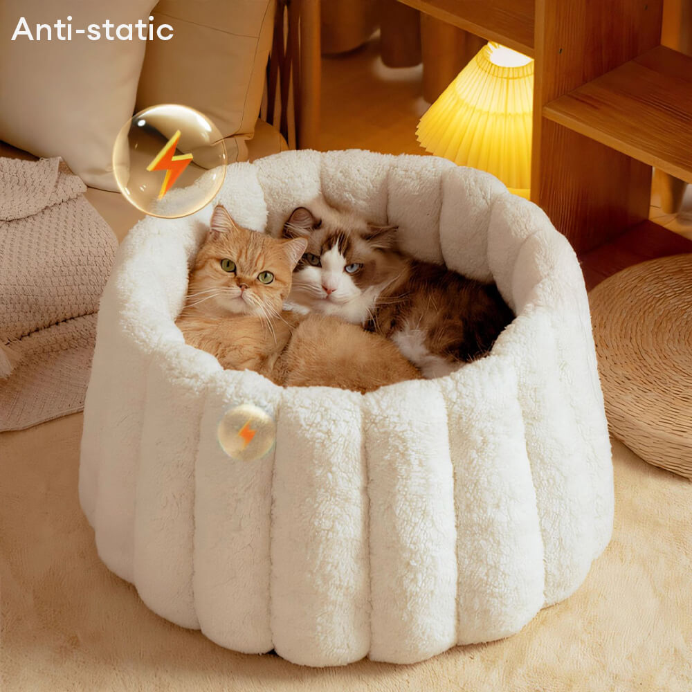 Cama semicerrada multiusos para gatos, cálida y agradable para la piel, con soporte completo