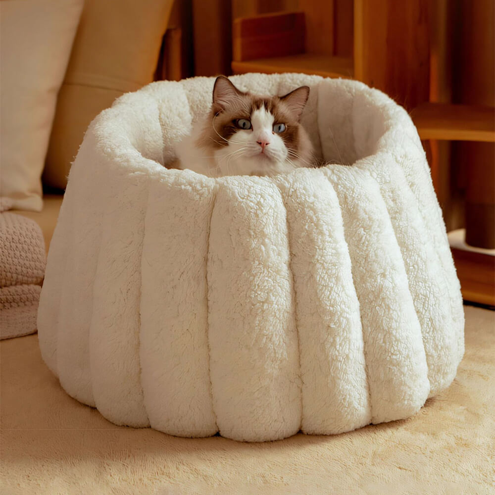 Cama semicerrada multiusos para gatos, cálida y agradable para la piel, con soporte completo