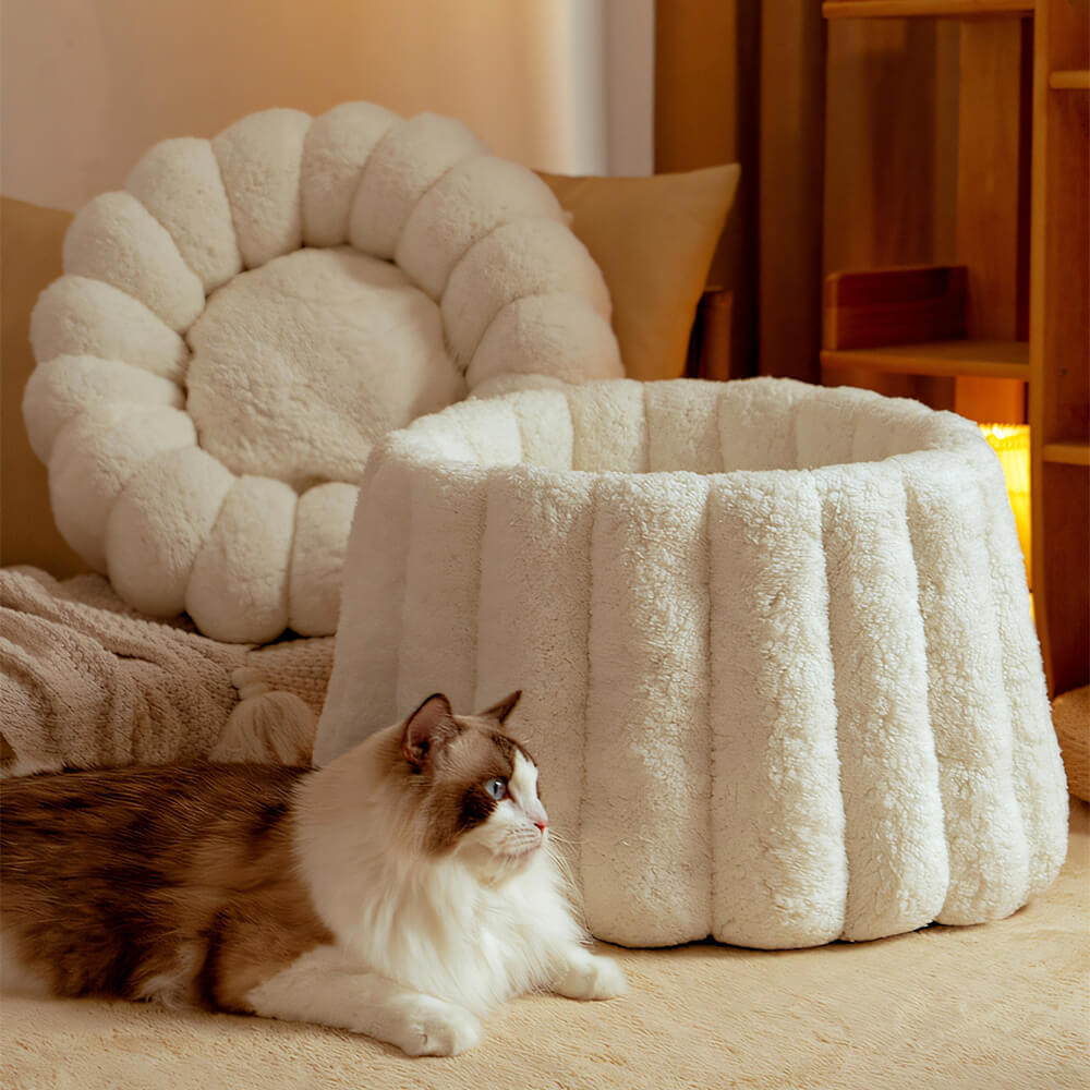 Cama semicerrada multiusos para gatos, cálida y agradable para la piel, con soporte completo