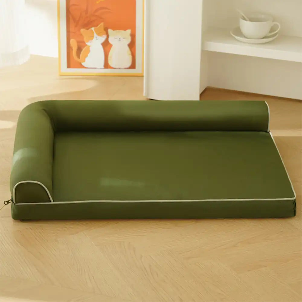 Cama ortopédica de espuma de huevo impermeable con lados elevados L para perros grandes
