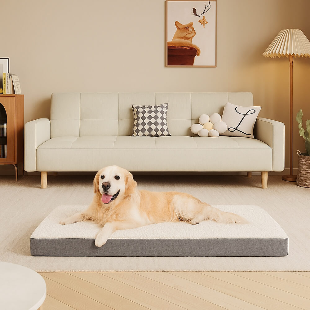 Cama para perro grande de memoria de espuma ortopédica extraíble e impermeable