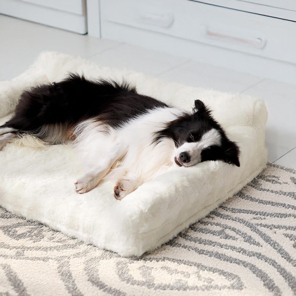 Sofá cama ergonómico para perros y gatos con respaldo de piel sintética de conejo Wave