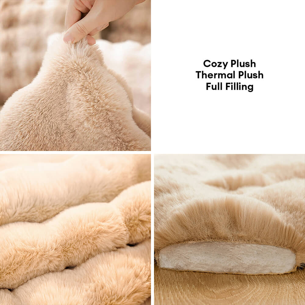 Patrón de ola ultra suave conoux coneño de piel de piel y gato con almohada de mascotas