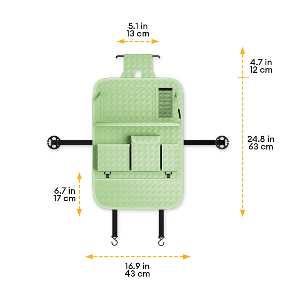 Bolsa colgante de almacenamiento plegable para el asiento trasero del coche ecológica y tejida con mesa de bandeja