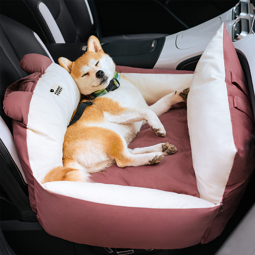 Cama de seguridad para mascotas con orejas de oso para asientos de coche de perro