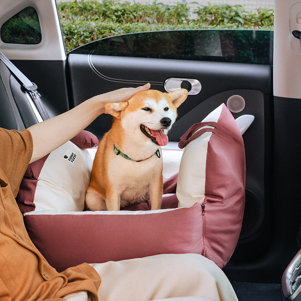 Cama de seguridad para mascotas con orejas de oso para asientos de coche de perro