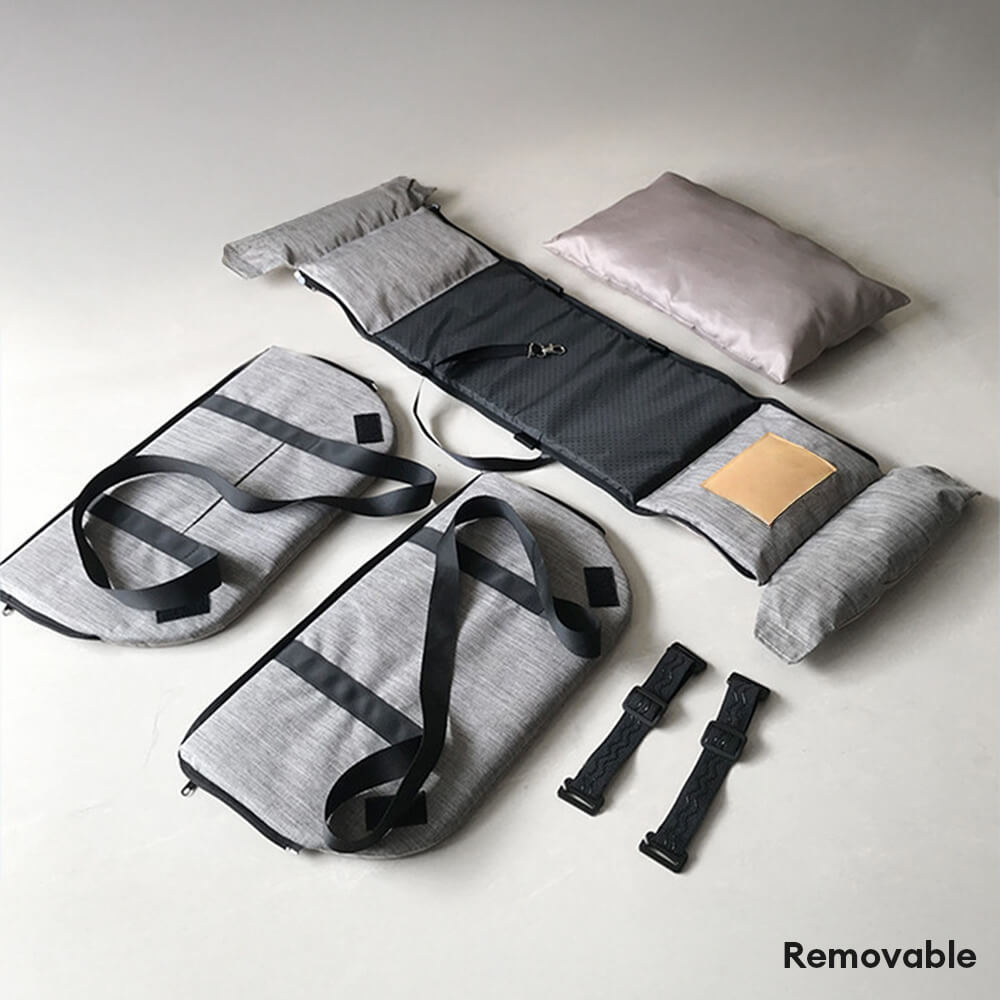 Cama de asiento para coche para gatos y perros, desmontable, de color contrastante y antideslizante