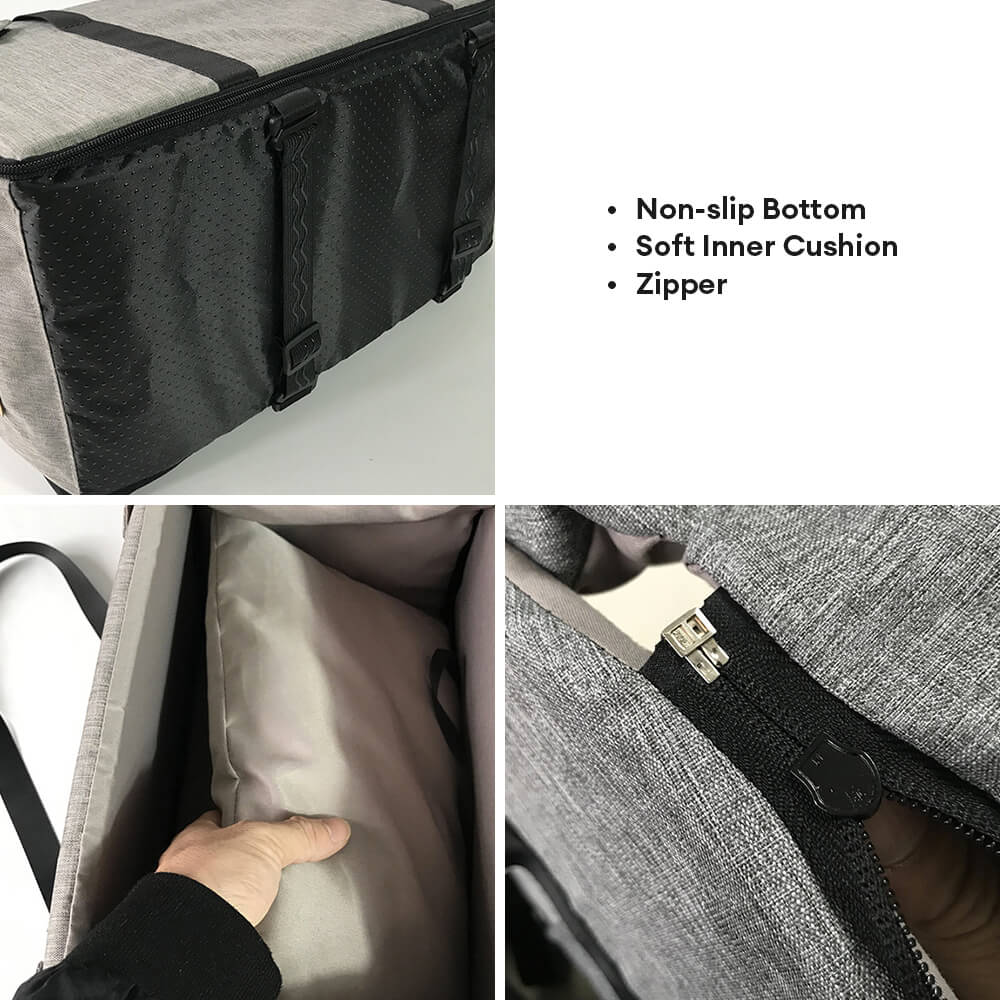 Cama de asiento para coche para gatos y perros, desmontable, de color contrastante y antideslizante