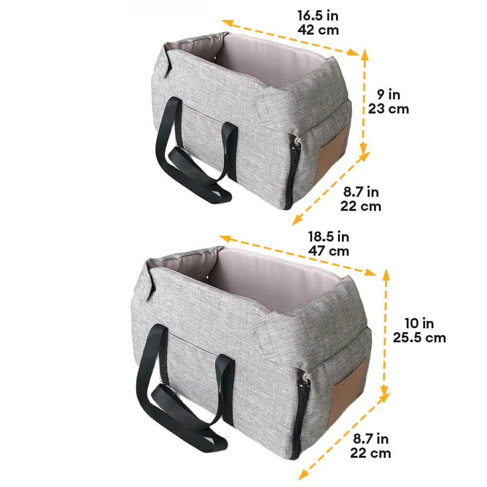 Cama de asiento para coche para gatos y perros, desmontable, de color contrastante y antideslizante