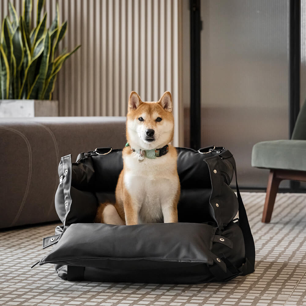 Cama de coche para mascotas completamente de cuero