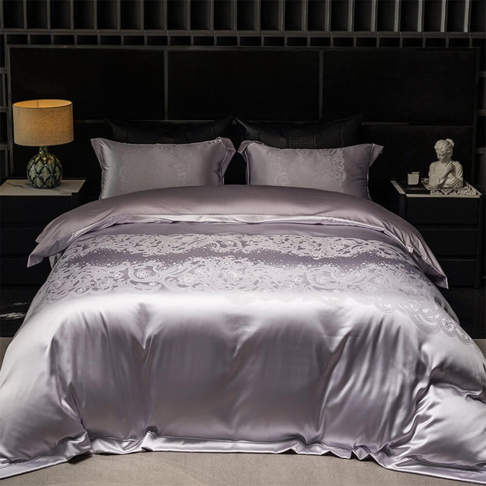Conjunto de sábanas de algodón Tencel de alta densidad de lujo elegante y sedoso.