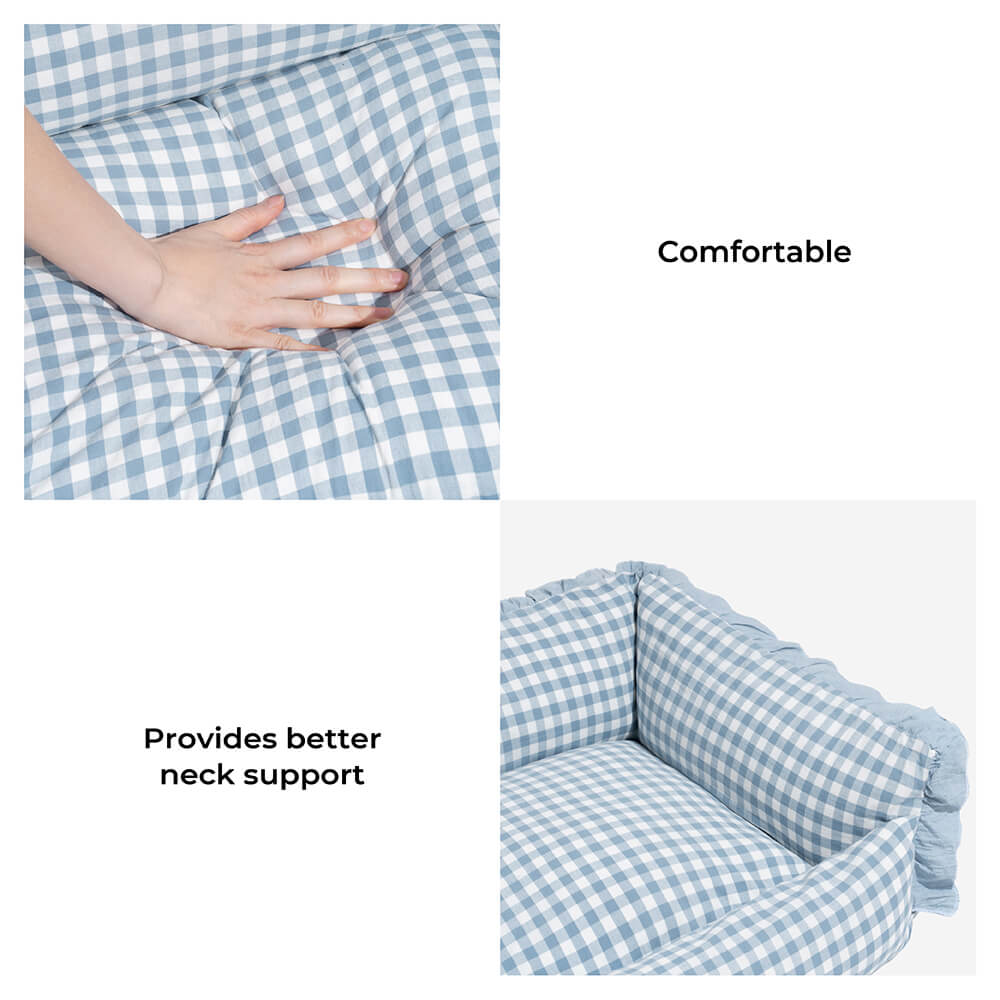 Cama de perros calientes y gatos calientes de flaute a cuadros de moda