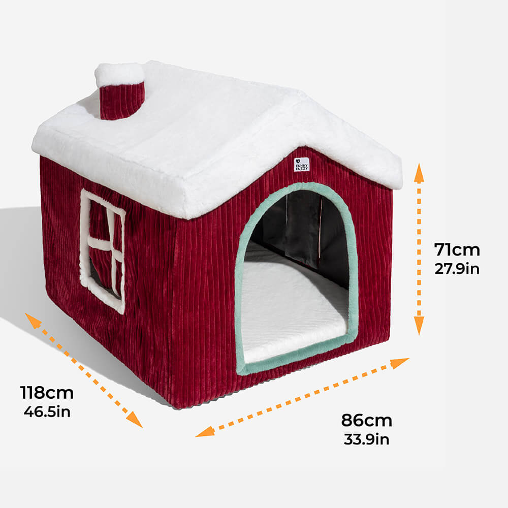 Casa de nieve de jengibre carpa mascota en grandes casas de perros desmenuzables