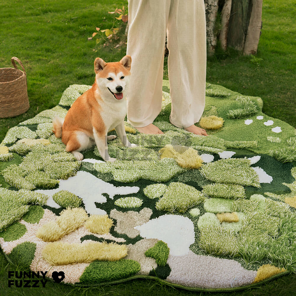 Alfombra de lujo con musgo hecha a mano de lana para mascotas