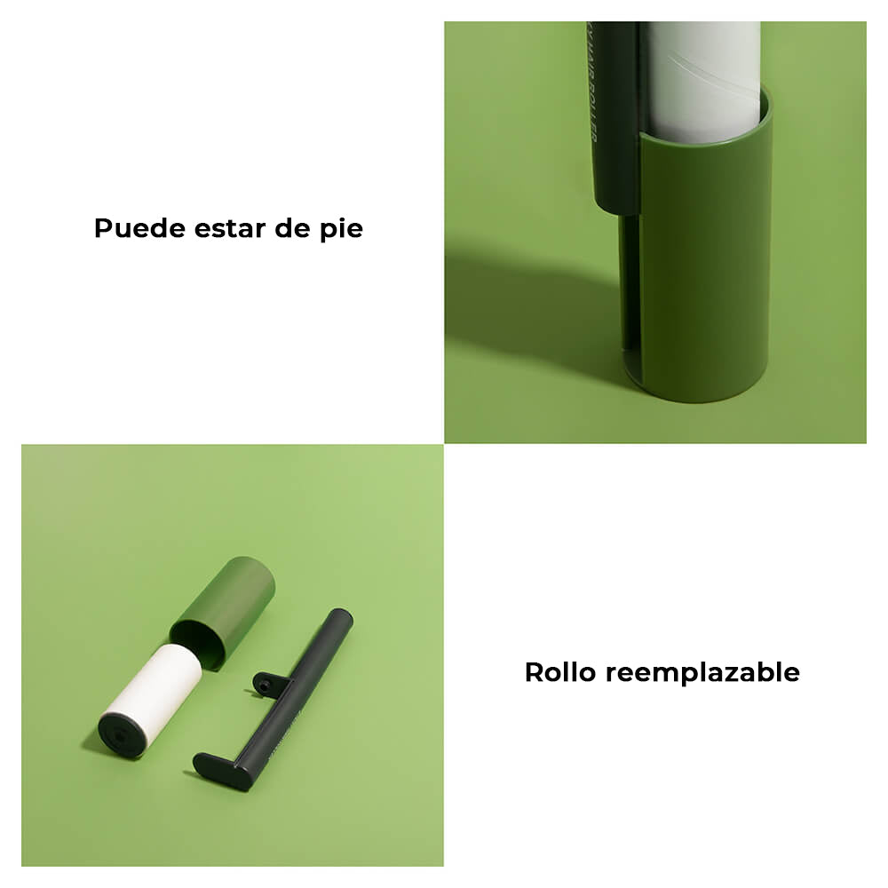 Rodillo adhesivo vertical para mascotas para eliminar pelos y pelusas