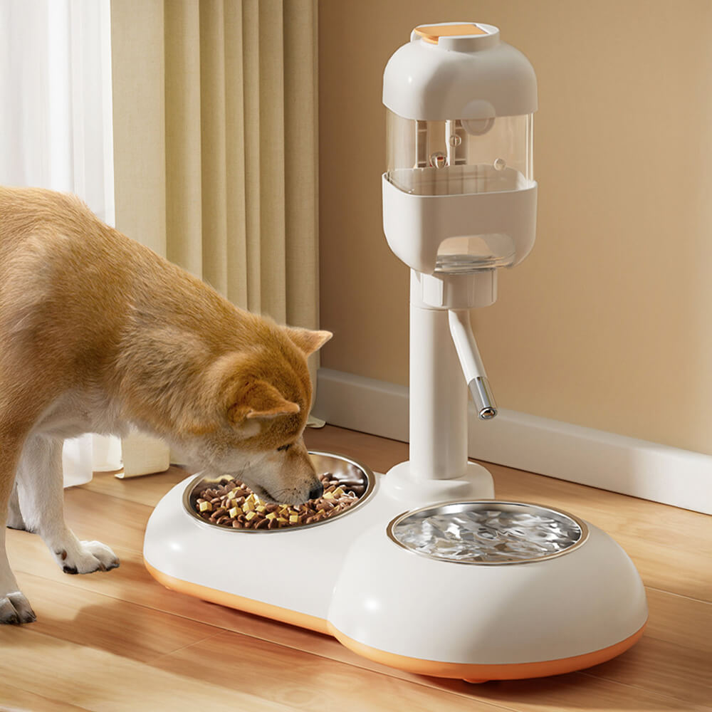 Estación de alimentación para mascotas con dispensador de alimentos y agua automático
