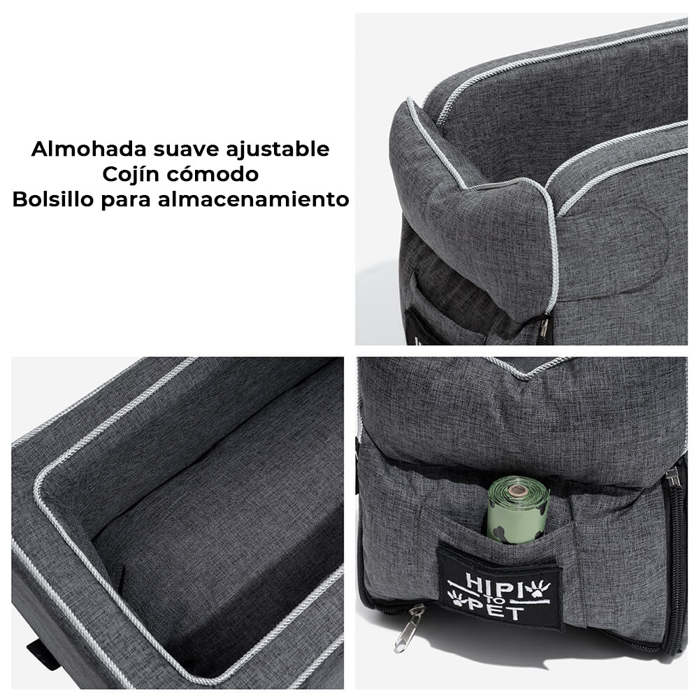 Asiento de coche para mascotas con consola Lookout Square de ante