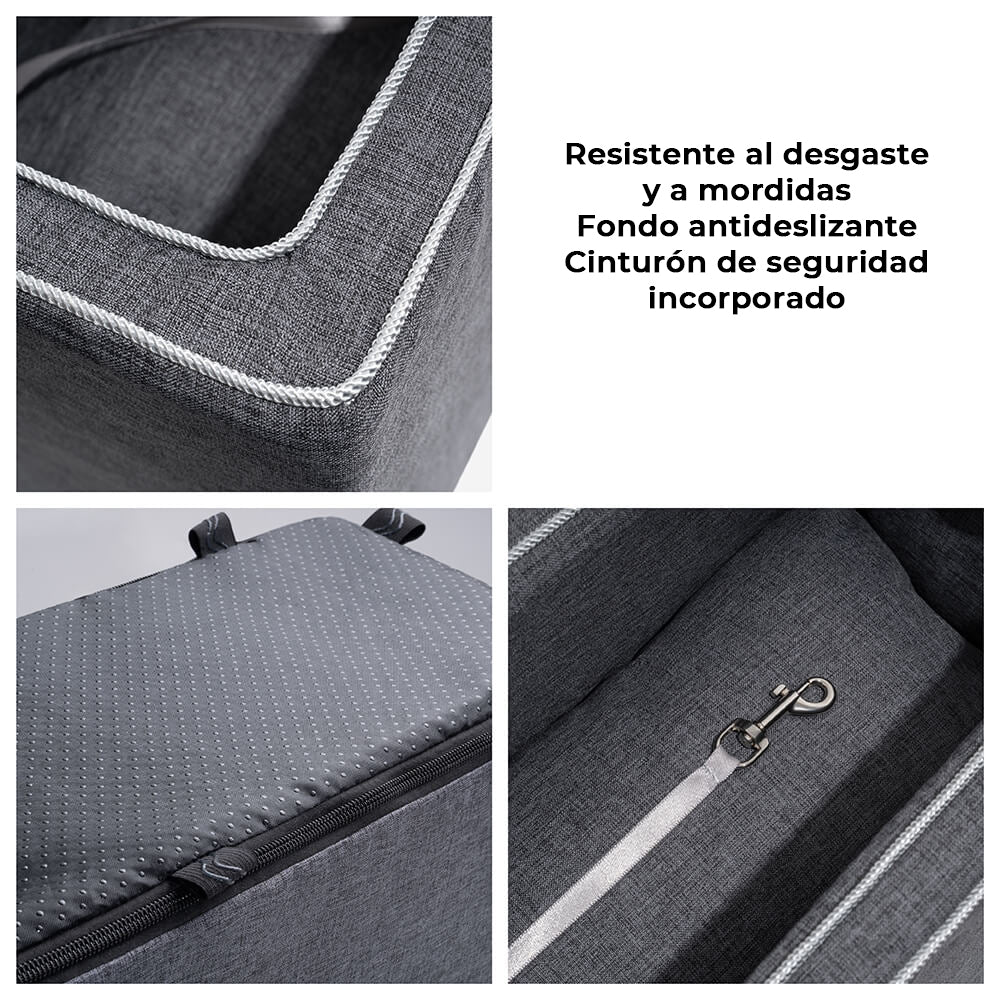 Asiento de coche para mascotas con consola Lookout Square de ante