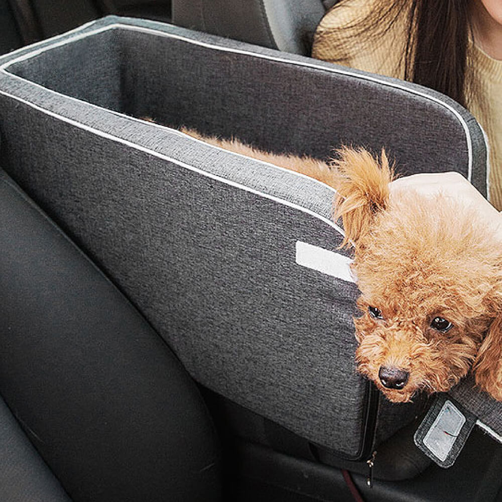 Asiento de coche para mascotas con consola Lookout Square de ante