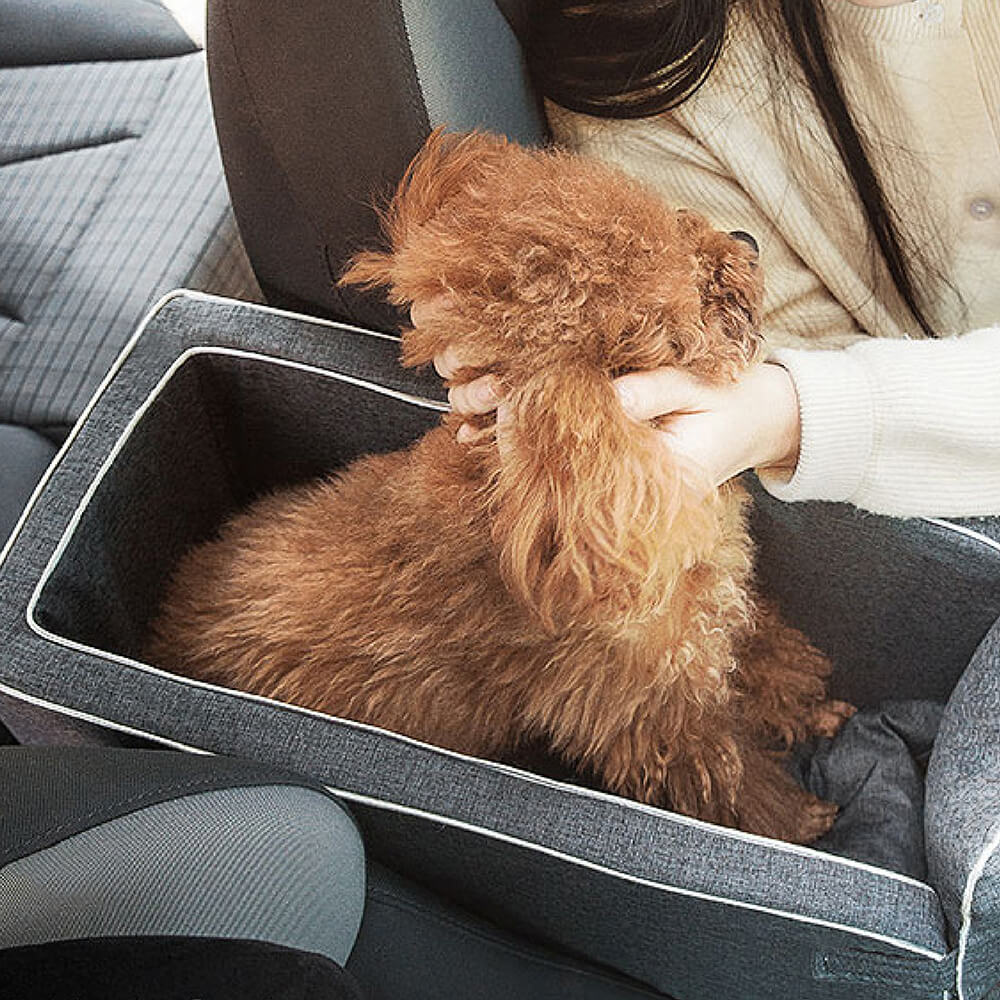 Asiento de coche para mascotas con consola Lookout Square de ante