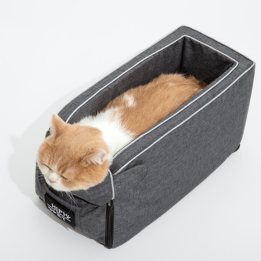 Asiento de coche para mascotas con consola Lookout Square de ante