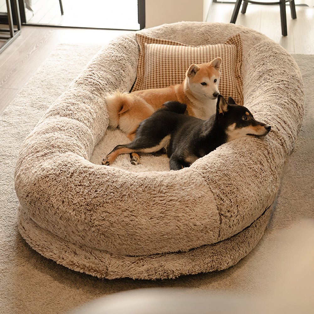 Cama de lujo súper grande para dormir más profundamente para humanos y perros