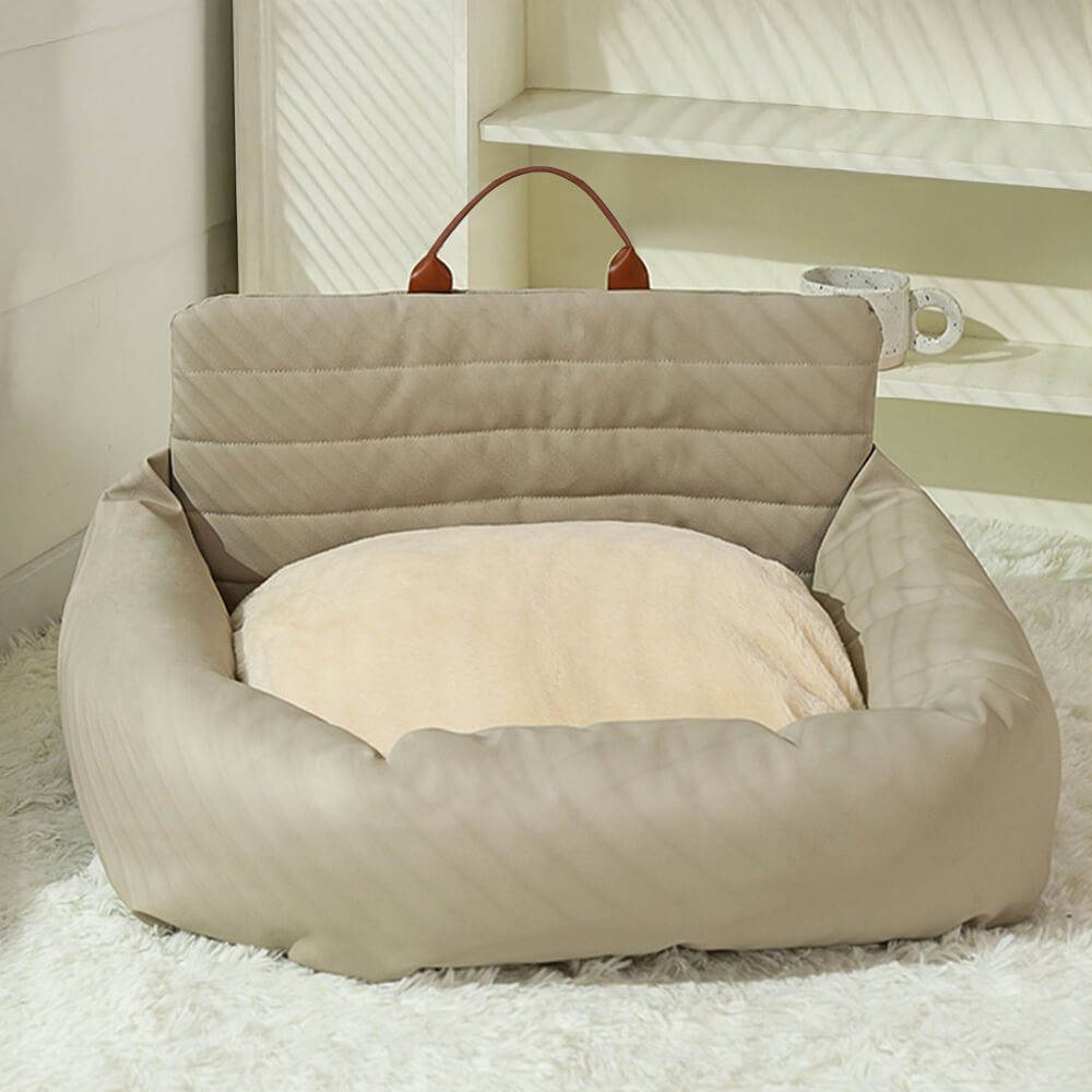 Cama para perros con respaldo grueso y suave para coche